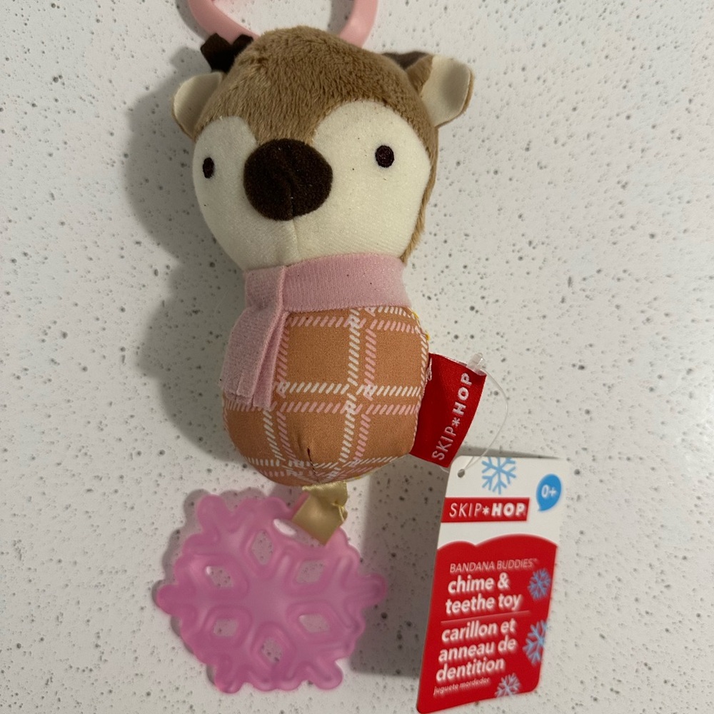 Skip Hop Pink and Brown Stuffed Animal Squirrel